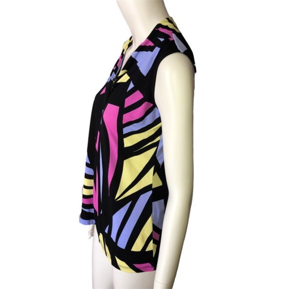 Dana Buchman Abstract Sleeveless Stretch Tank Top Blouse | Size S - Picture 6 of 10
